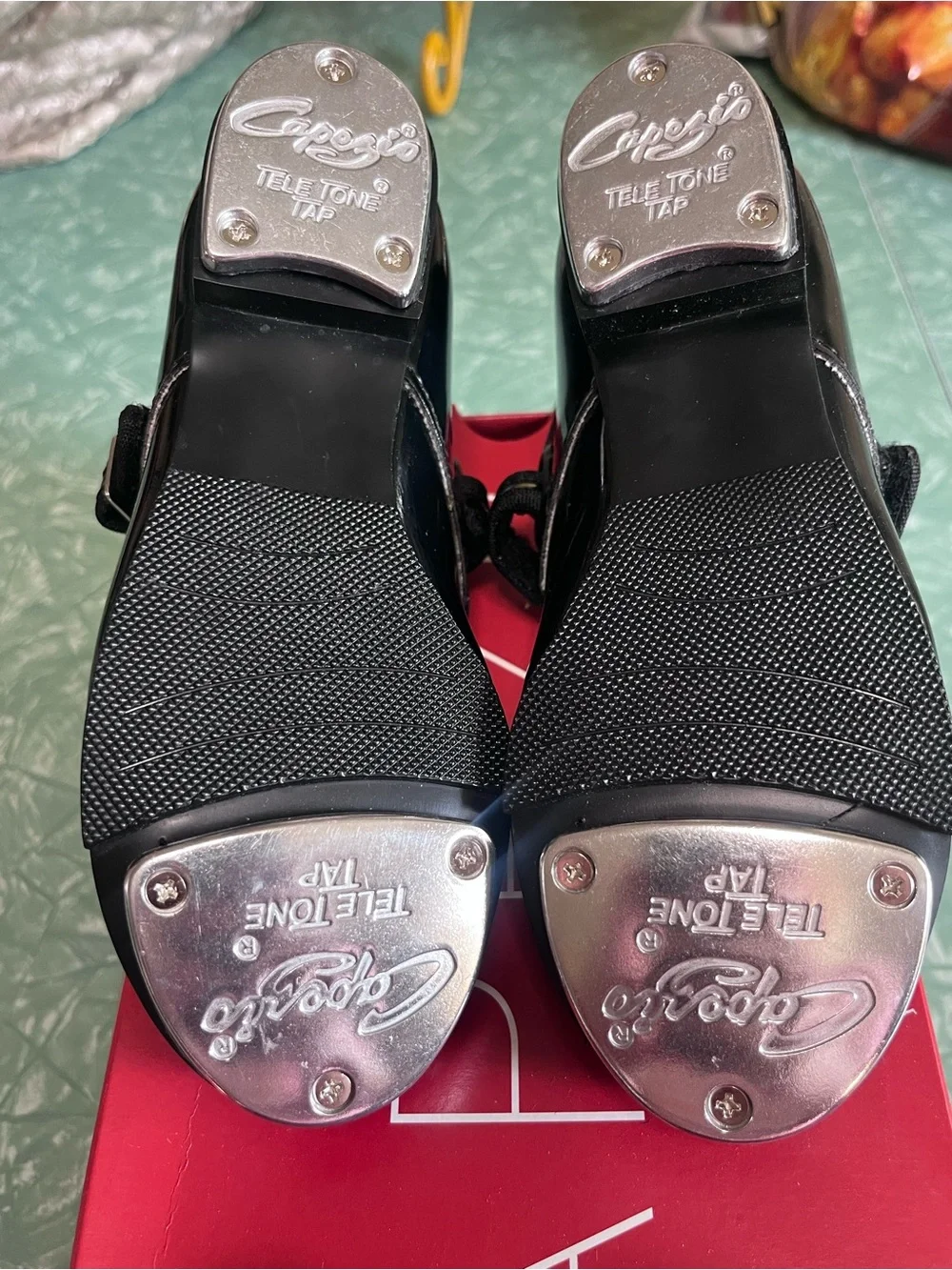 Capezio Black Patent Girls' Buckle Tap Mary Jane with Removable Bow